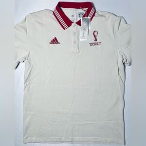 Adidas FIFA World Cup 2022 Qatar Polo Shirt Beige Men's Large